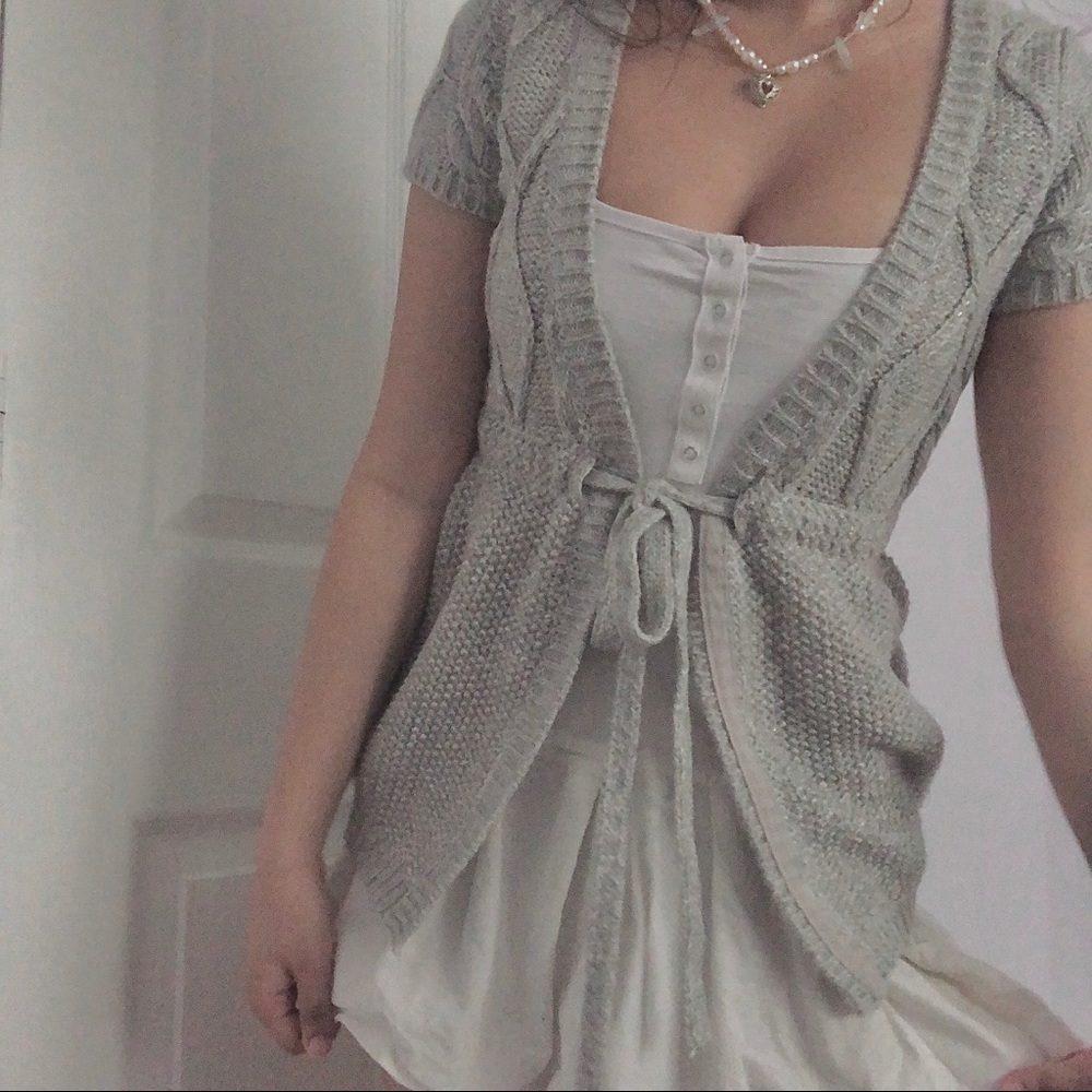 Aéropostale y2k cozy knit tie cardigan sweater
